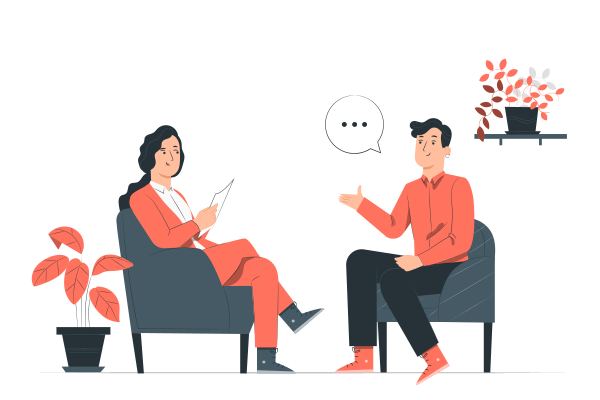 フリーランスエンジニア 面談 コツを表すイラスト