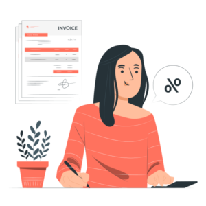 インボイス 登録 方法を表すイラスト