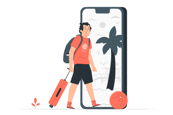 フリーランスエンジニア 海外 リモートを表すイラスト